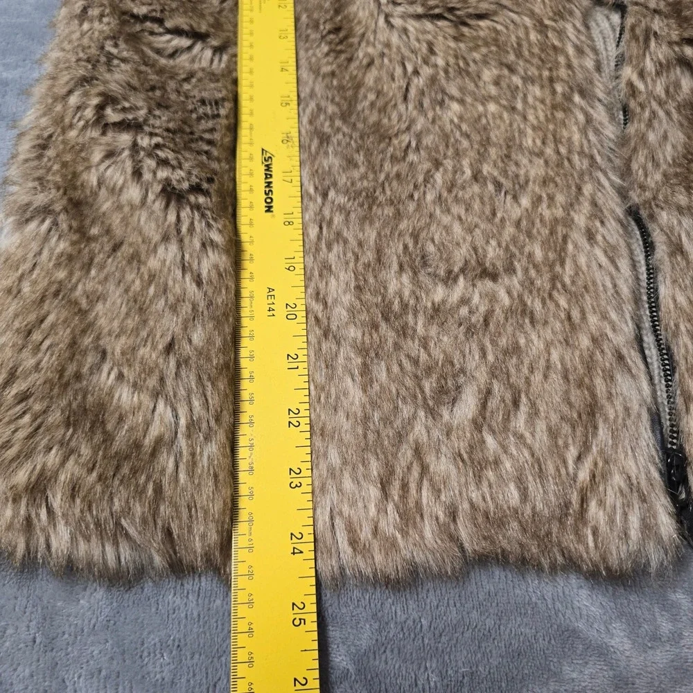 Forever 21 Faux Fur Vest‎ Sweater Back Zipper Closure Brown Women's Medium Fall